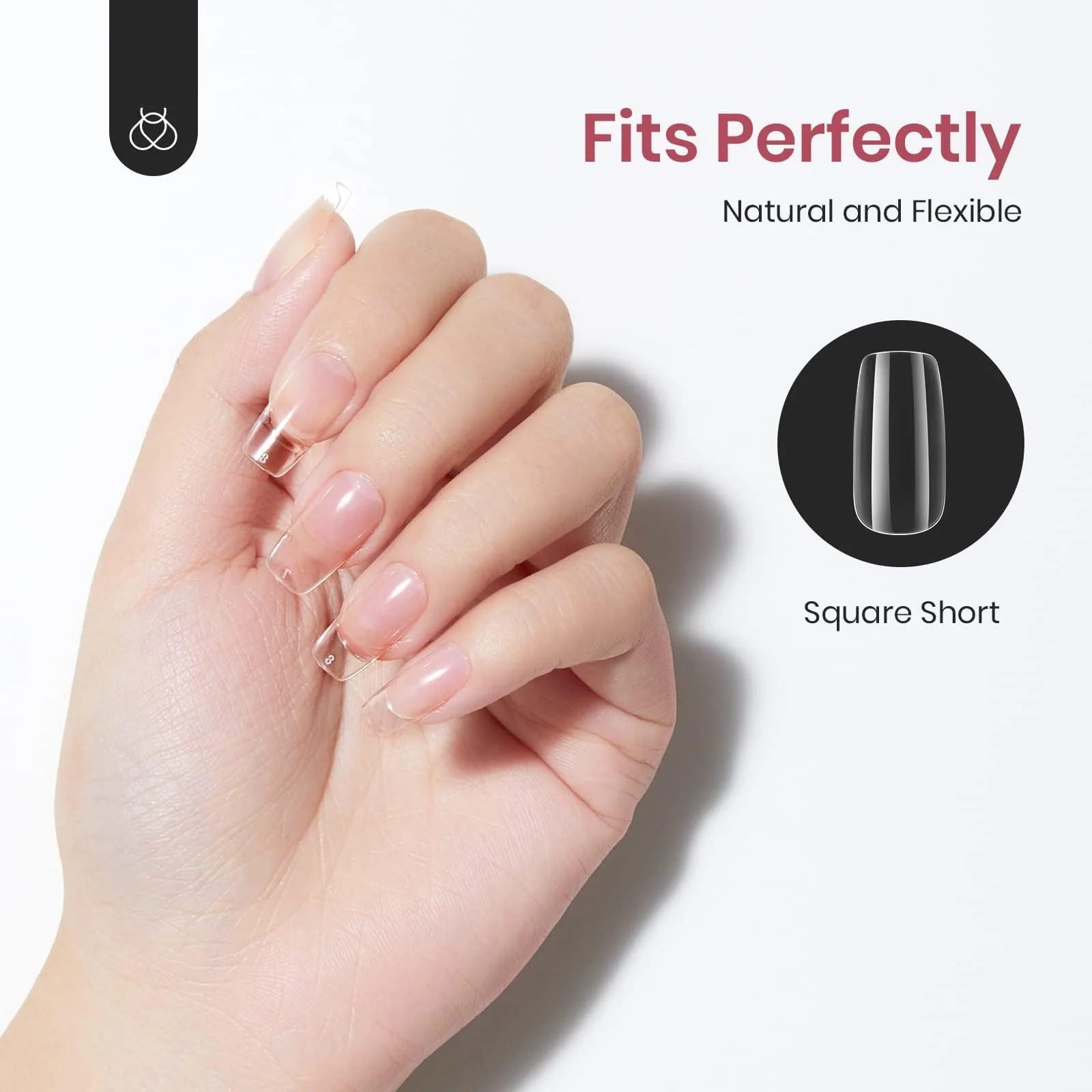 Pre-shaped Gelly Tips Short Square Clear Press on Nail Tips | 500pcs#014 - Image 4