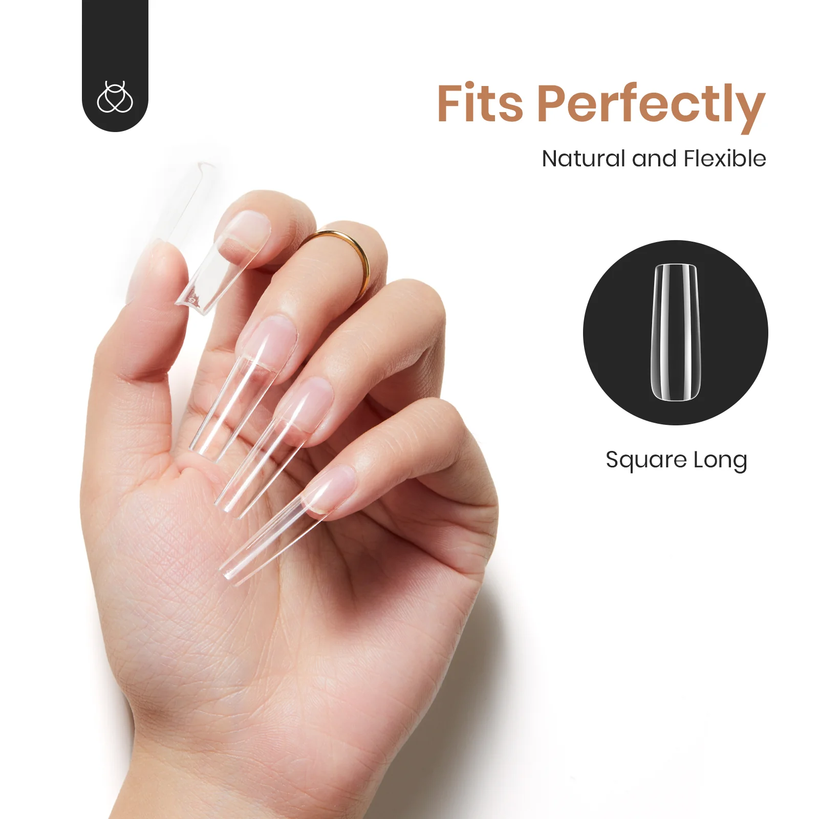 Pre-shaped Gelly Tips Square Long Clear Press on Nail Tips | 500pcs#013 - Image 4