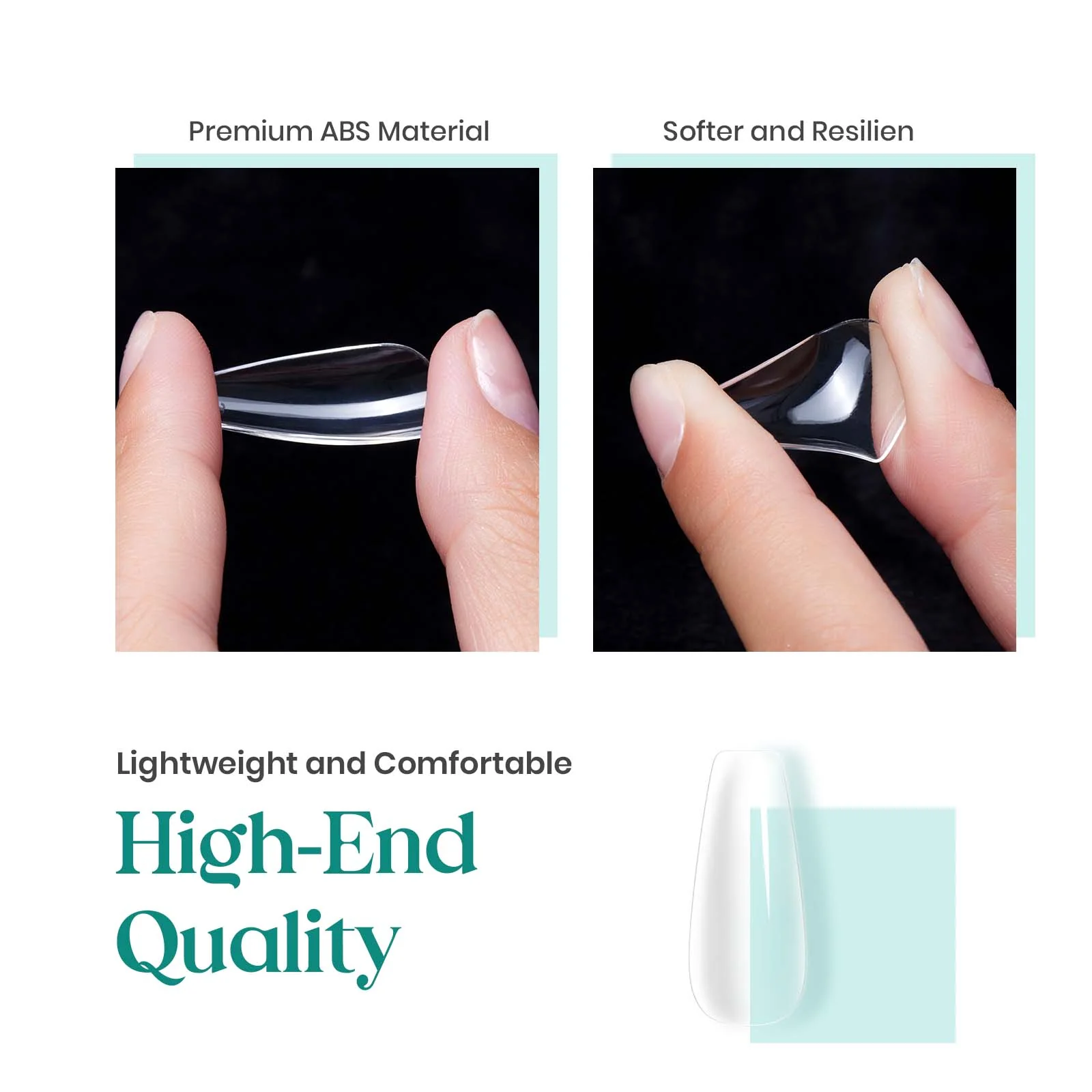 Gel Nail Tips Pre-shaped Extension System Clear False Nail | 500 pcs, 10 sizes - Image 10