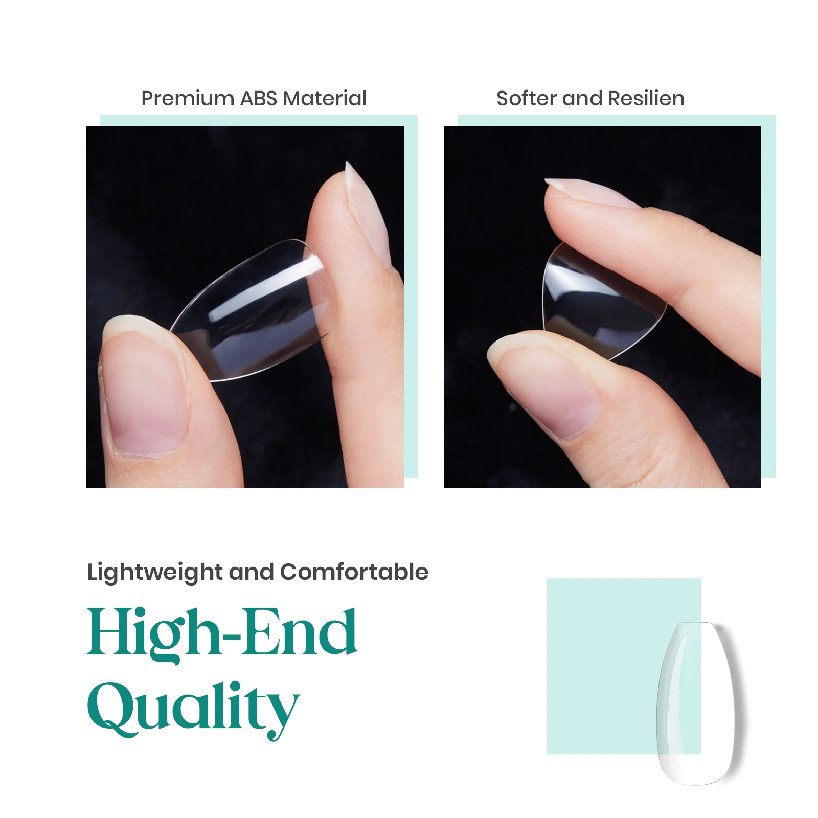 Gel Nail Tips Pre-shaped Extension System Clear False Nail | 500 pcs, 10 sizes - Image 16