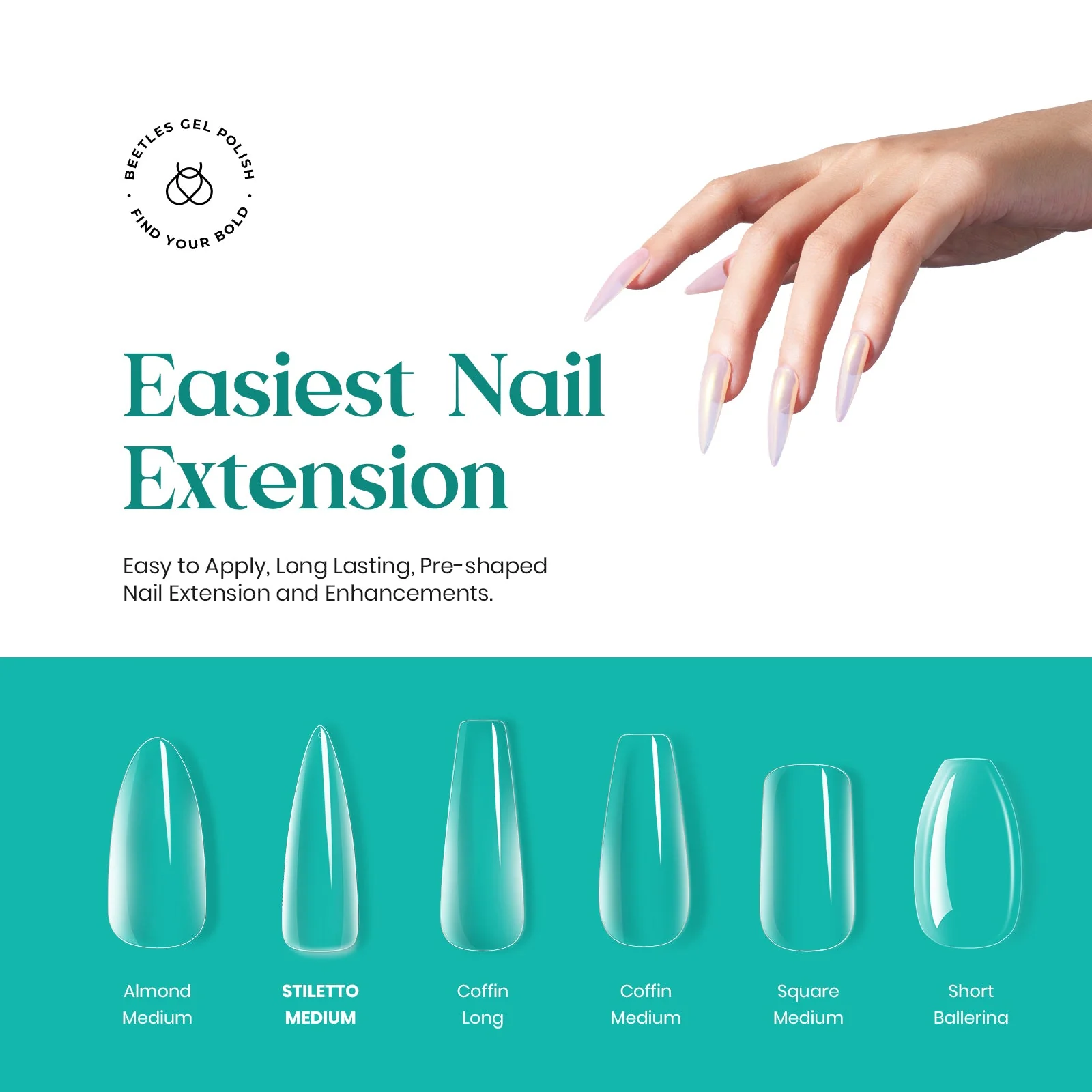 Gel Nail Tips Pre-shaped Extension System Clear False Nail | 500 pcs, 10 sizes - Image 21