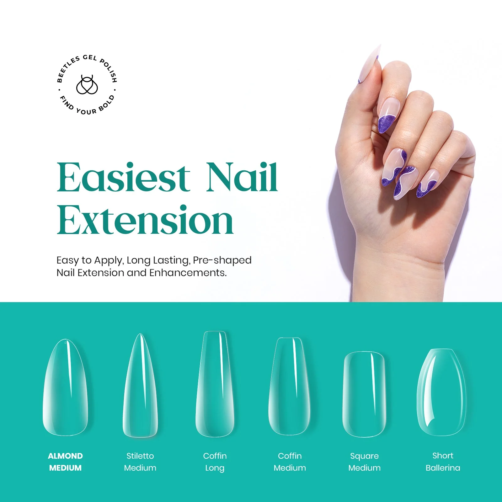 Gel Nail Tips Pre-shaped Extension System Clear False Nail | 500 pcs, 10 sizes - Image 26
