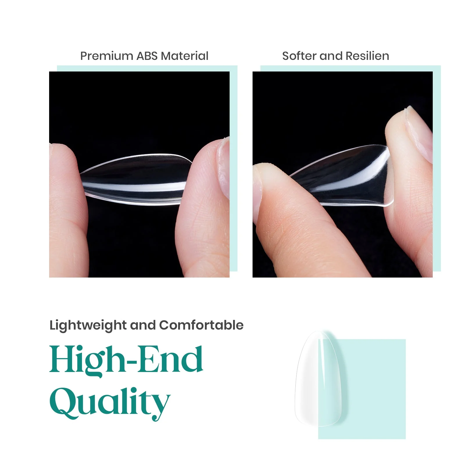 Gel Nail Tips Pre-shaped Extension System Clear False Nail | 500 pcs, 10 sizes - Image 27