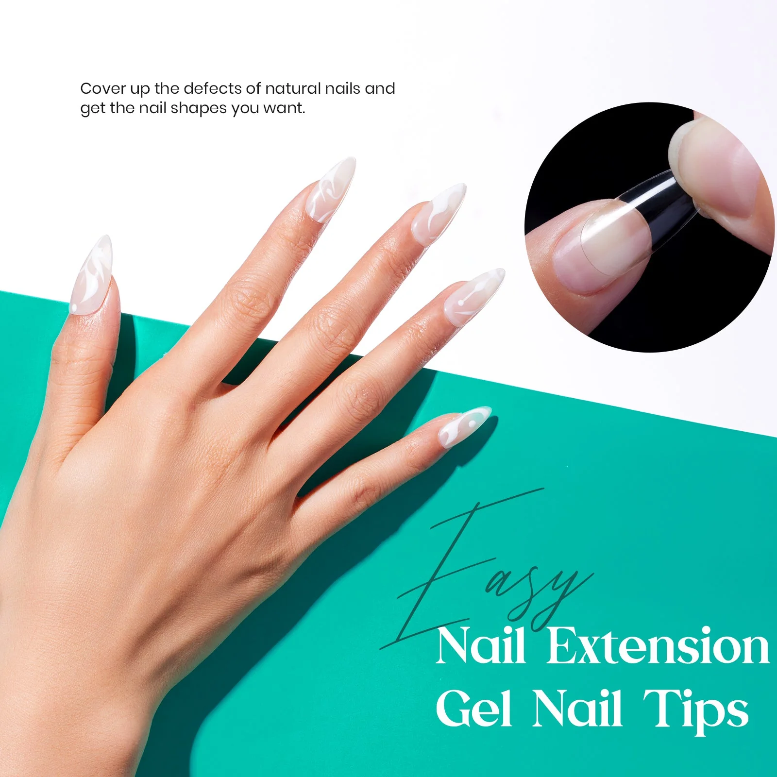Gel Nail Tips Pre-shaped Extension System Clear False Nail | 500 pcs, 10 sizes - Image 28
