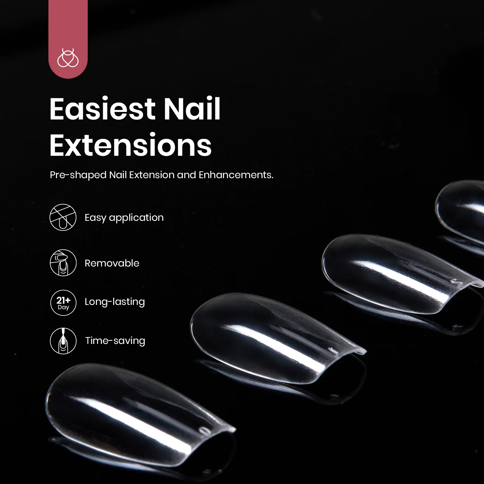 Gel Nail Tips Pre-shaped Extension System Clear False Nail | 500 pcs, 10 sizes - Image 39