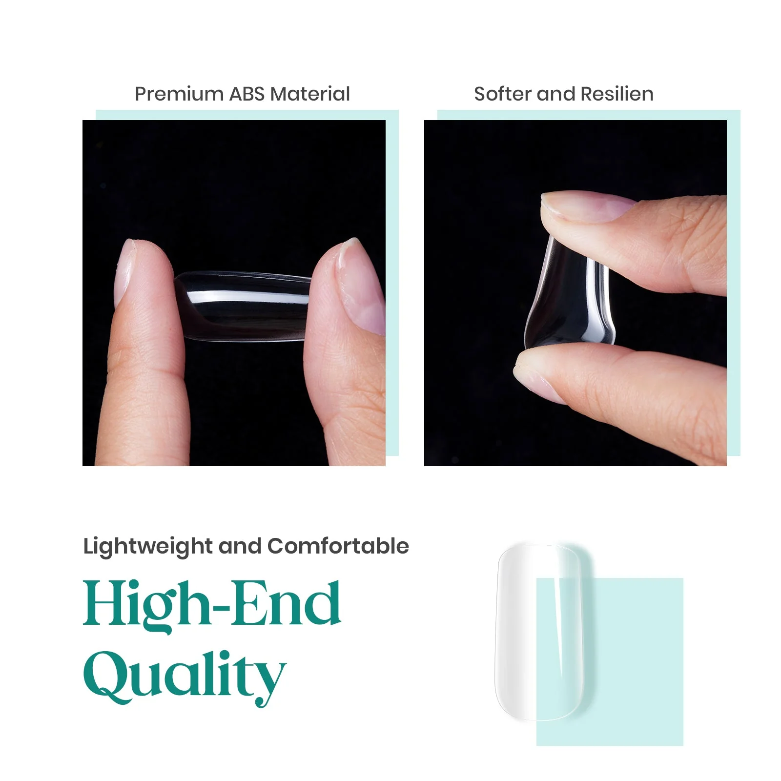 Gel Nail Tips Pre-shaped Extension System Clear False Nail | 500 pcs, 10 sizes - Image 4