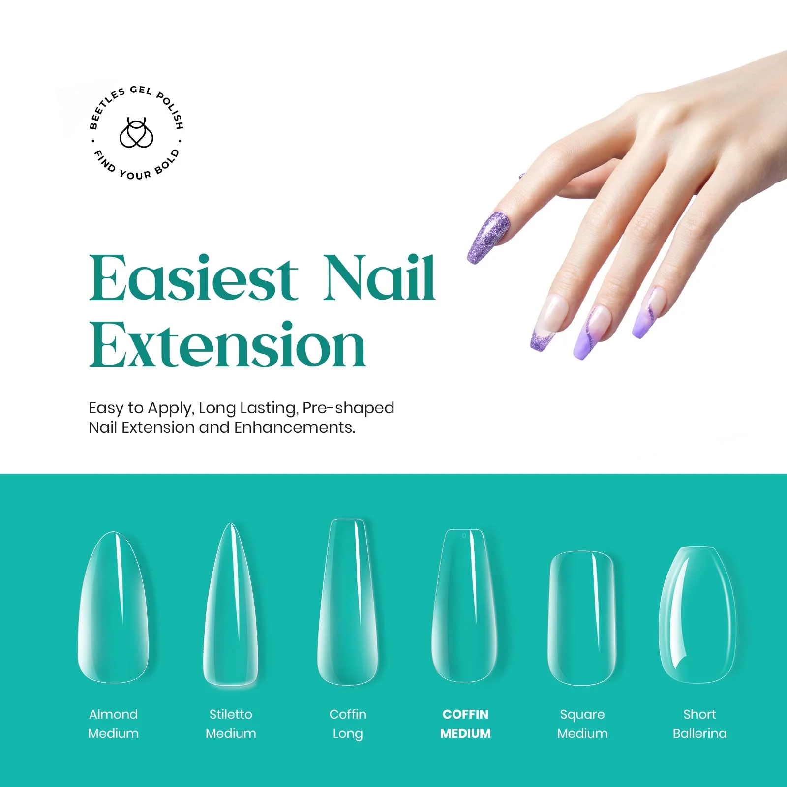 Gel Nail Tips Pre-shaped Extension System Clear False Nail | 500 pcs, 10 sizes - Image 9