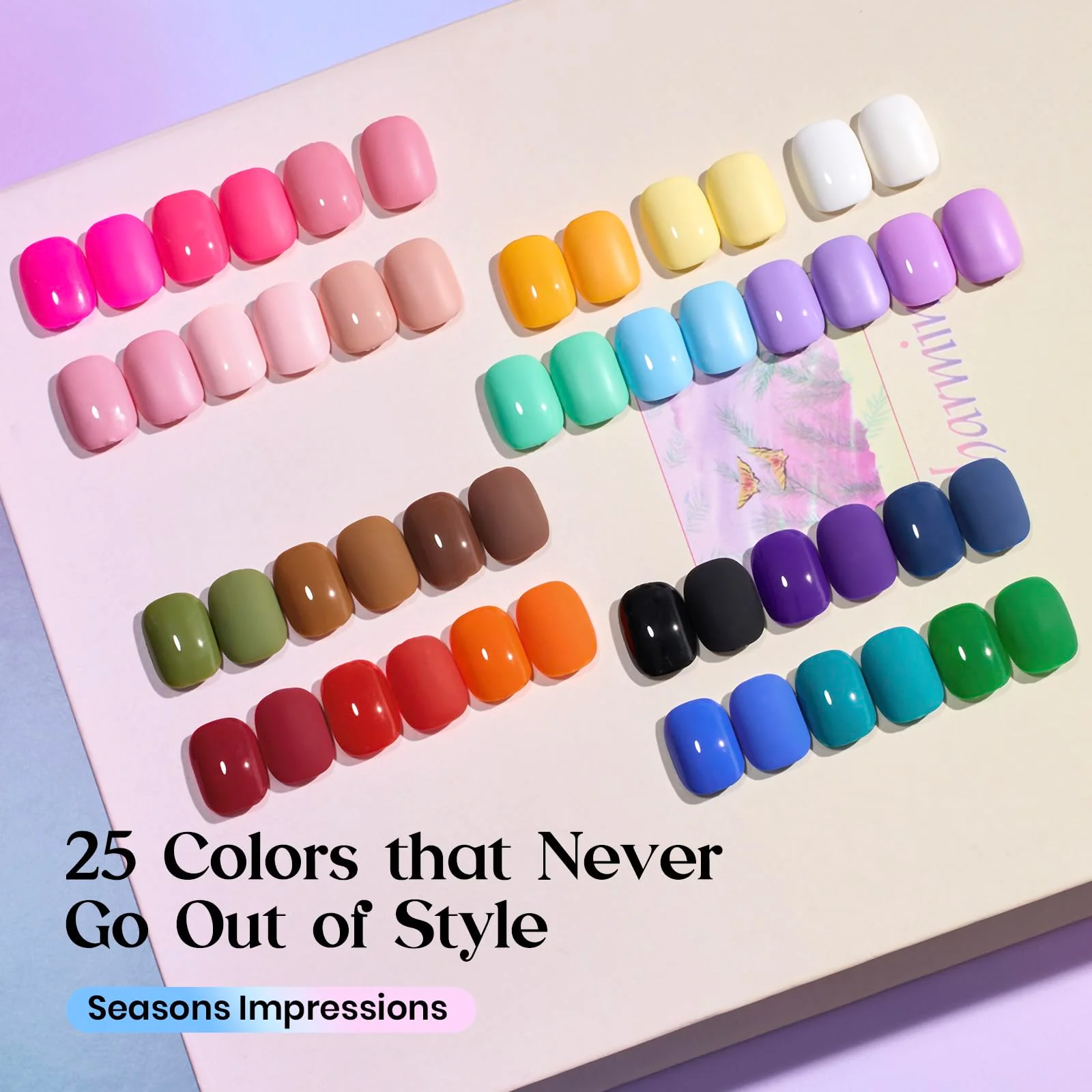 Seasons Impressions Color Bottle Gel - Spring Nails 25 Colors One Color One Print Gel Nail Polish Set - Image 4