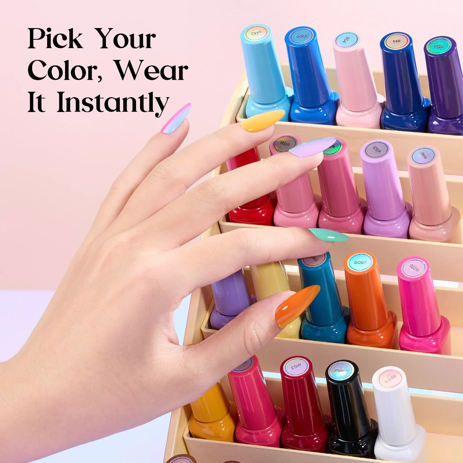 Seasons Impressions Color Bottle Gel - Spring Nails 25 Colors One Color One Print Gel Nail Polish Set - Image 5