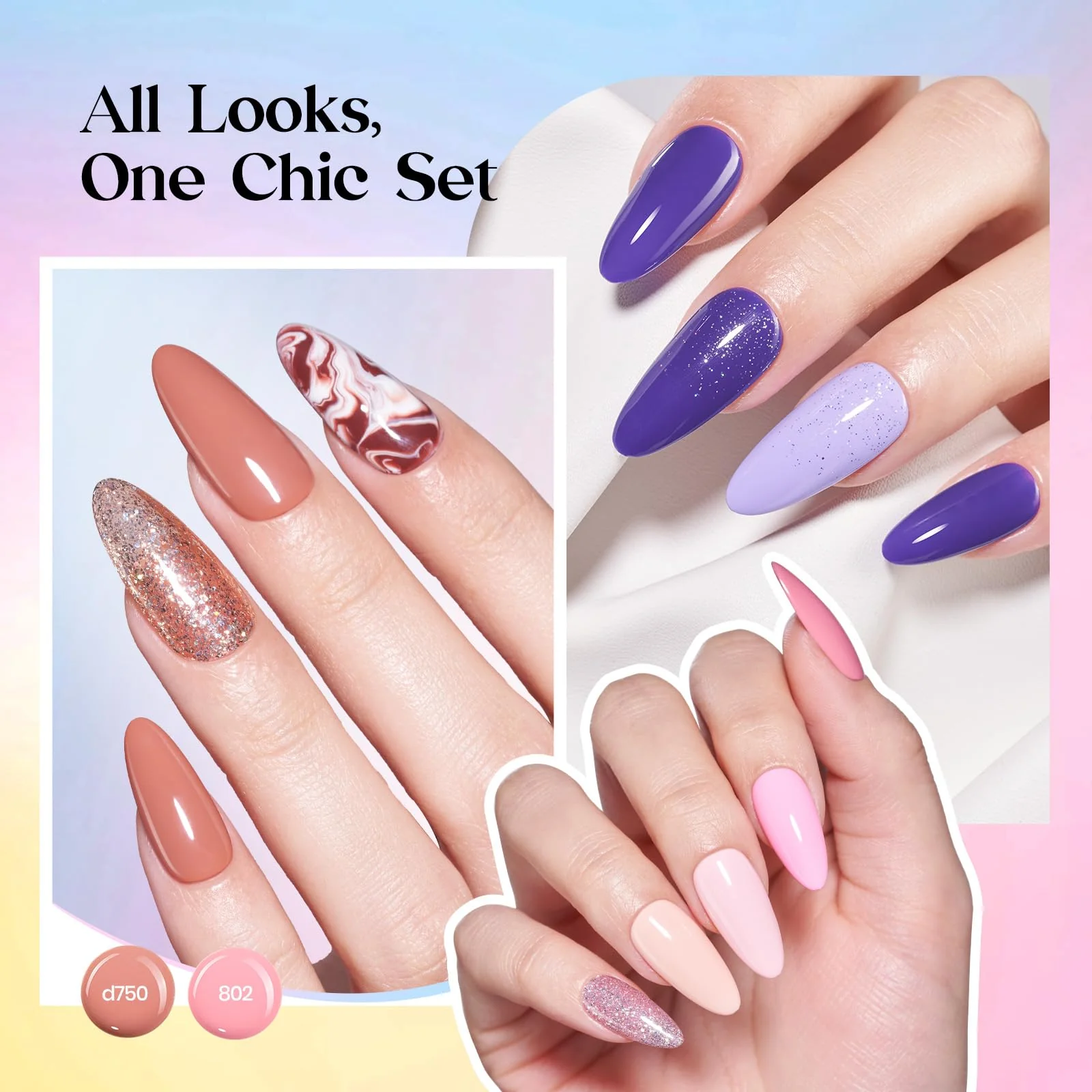 Shifting Lights - 36 Colors Brown Glitter Fall Gel Nail Polish Kit - Image 4