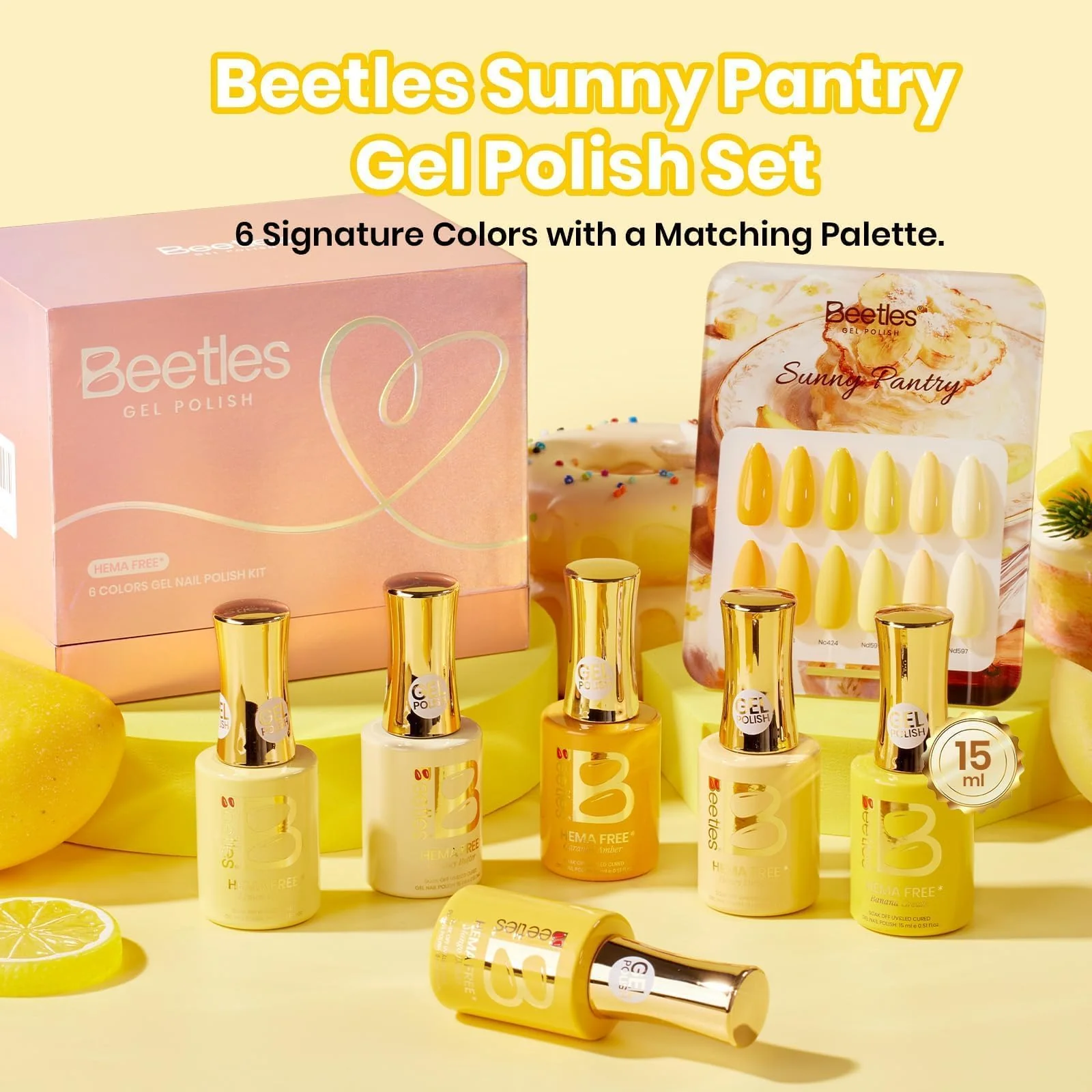 Sunny Pantry Yellow 6 Colors Beetles Hema Free Gel Polish Set 15ML - Image 3