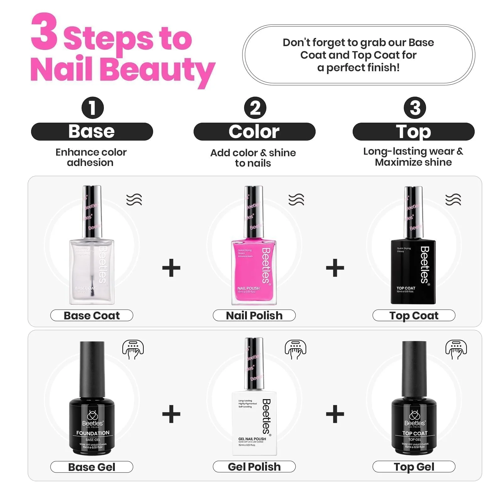 Sweet Rose Spring Nails  | Matching Gel Polish + Nail Polish(each 15ml) - Image 4