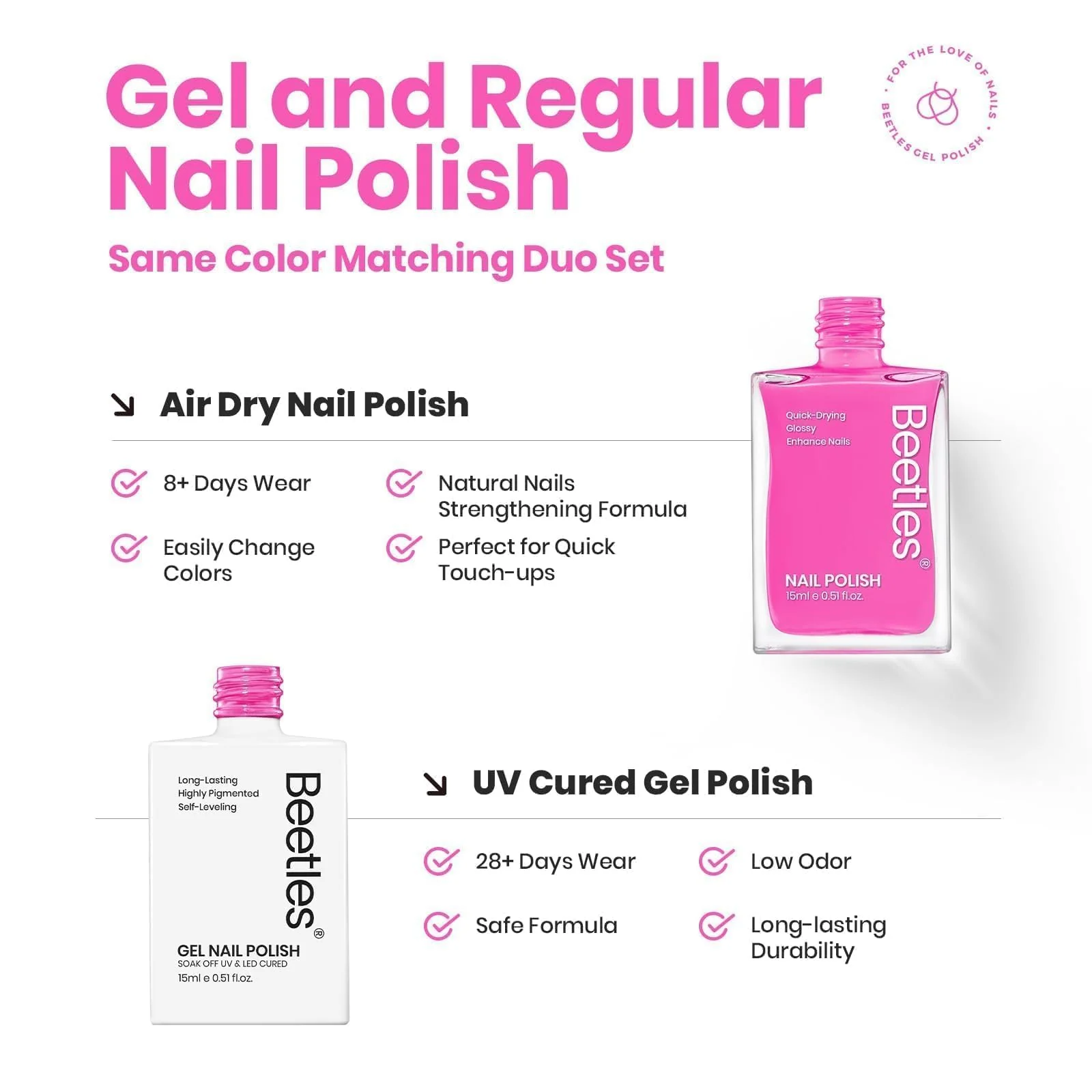 Sweet Rose Spring Nails  | Matching Gel Polish + Nail Polish(each 15ml) - Image 5