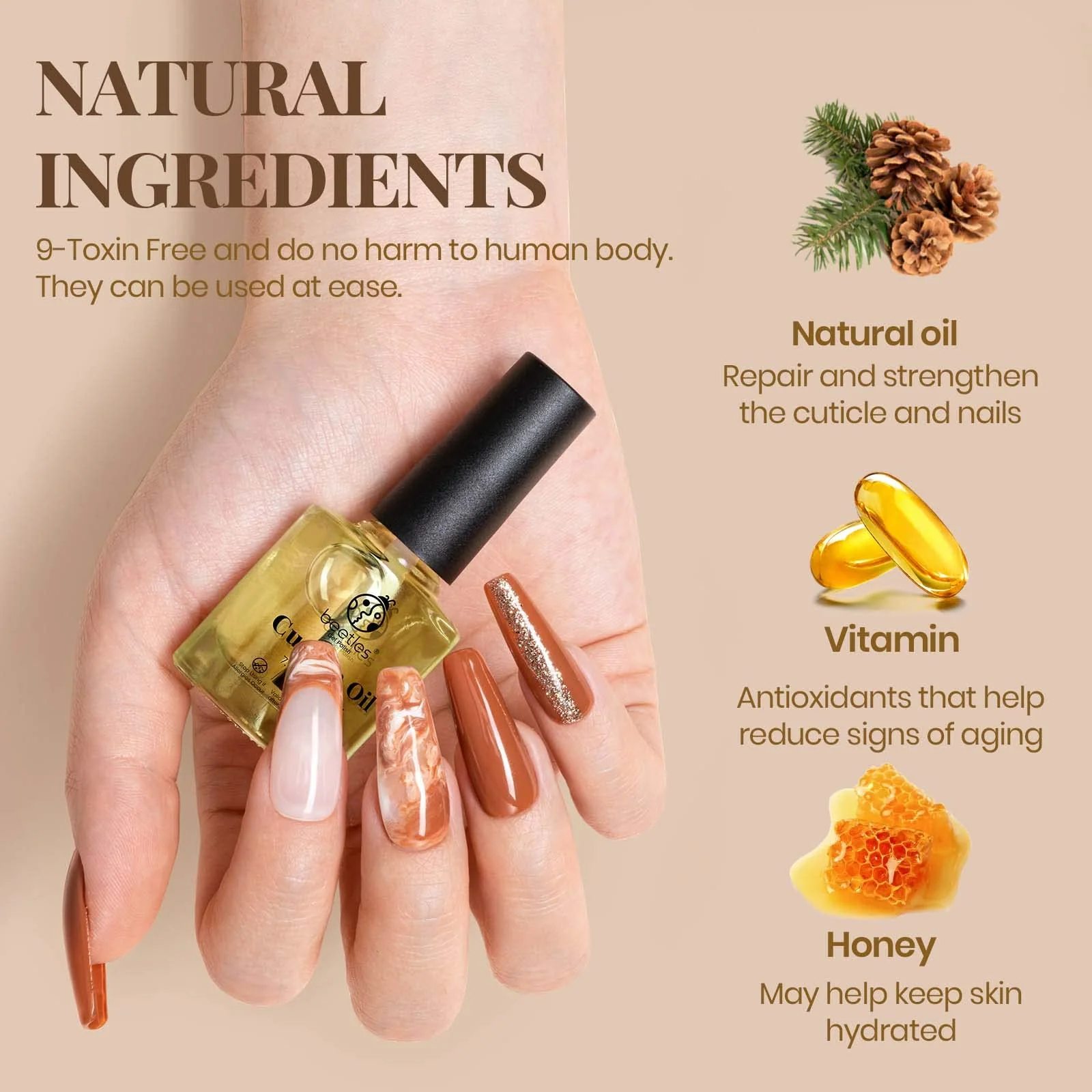 Gel Top Coat Base Coat & Cuticle Oil Set | 7.5ML Each - Image 6