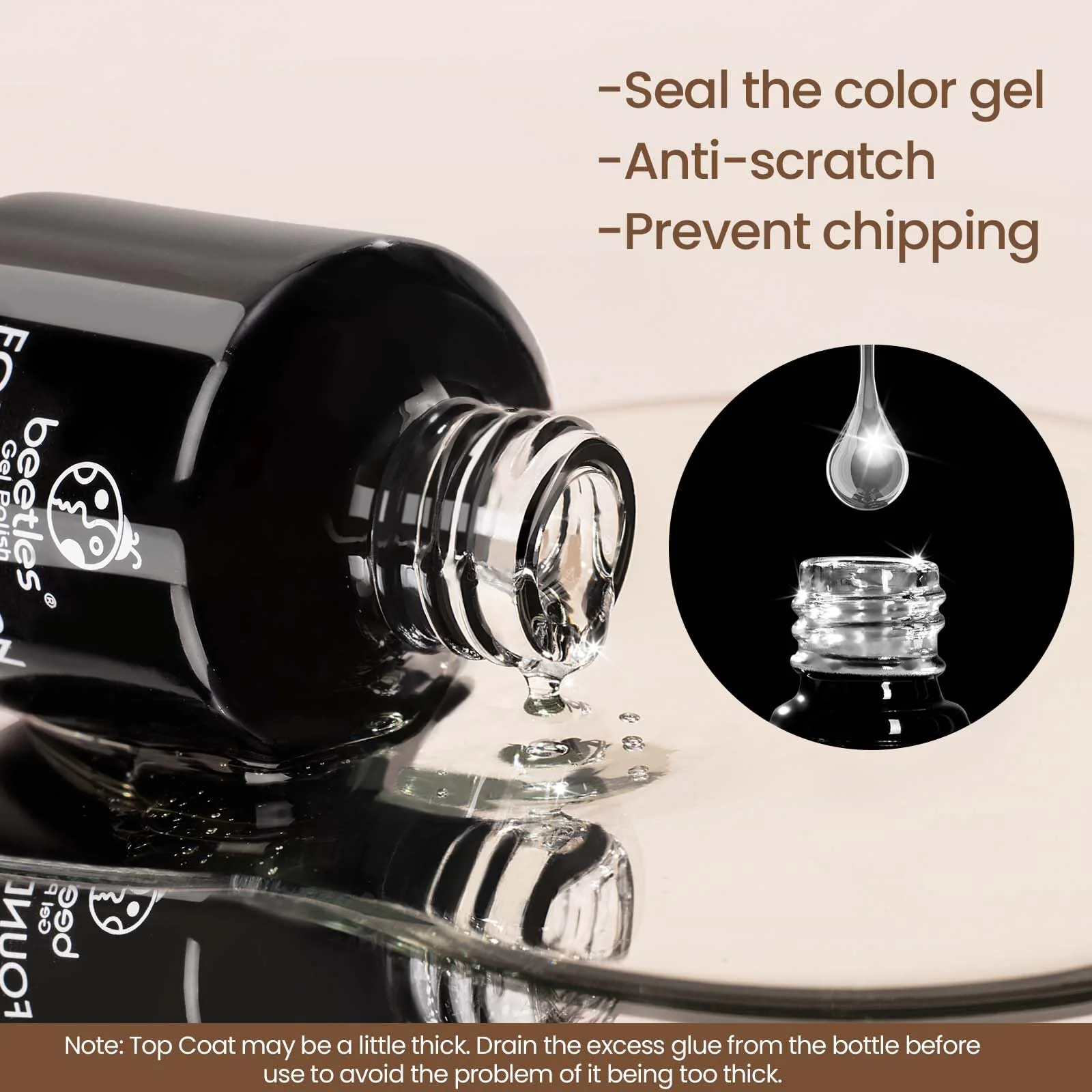 Beetles Professional Gel Base Coat and No Wipe Top Coat Set (2 x 15ml) - Image 7