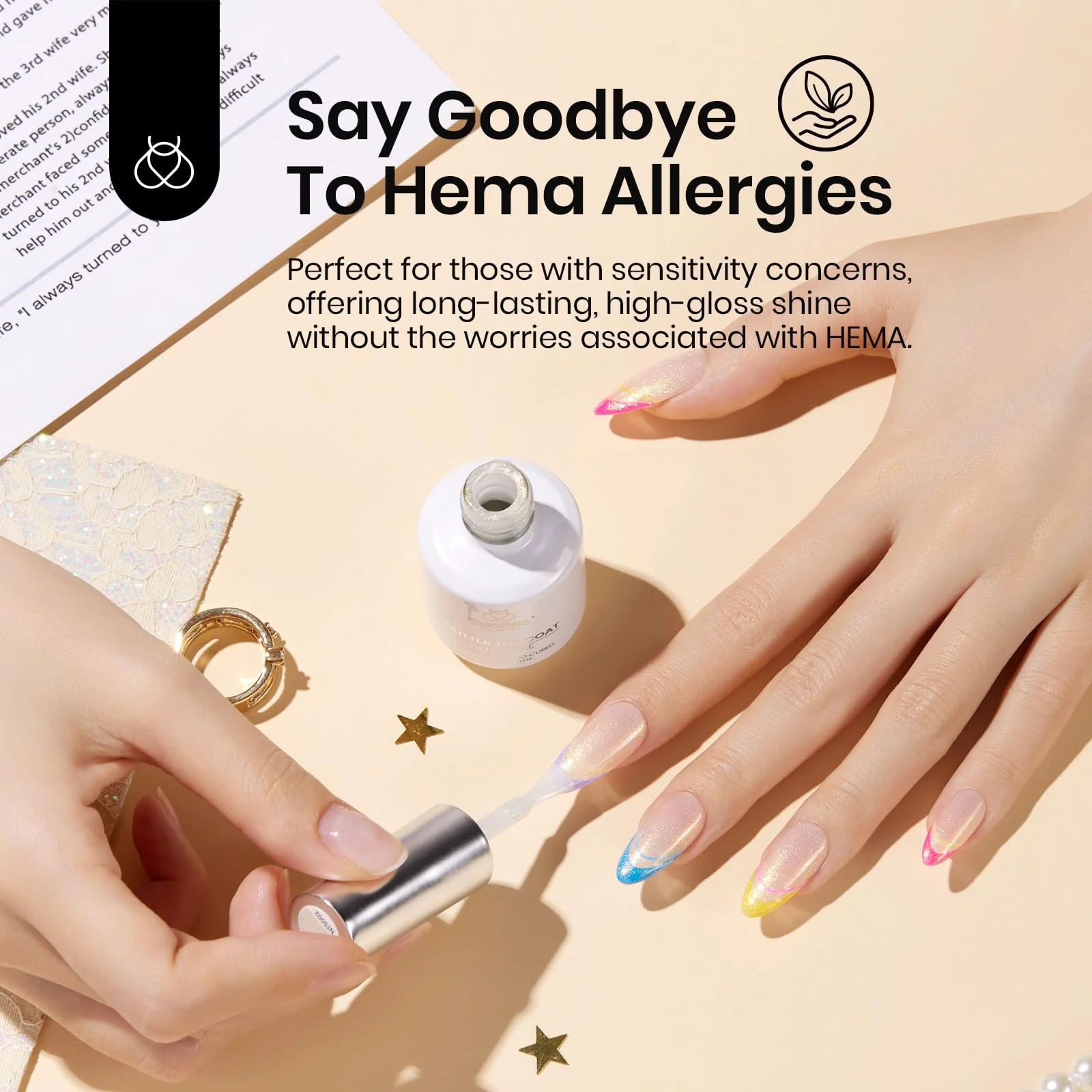 Upgraded Hema Free Pearl Glitter Top Coat 15ML - Image 7