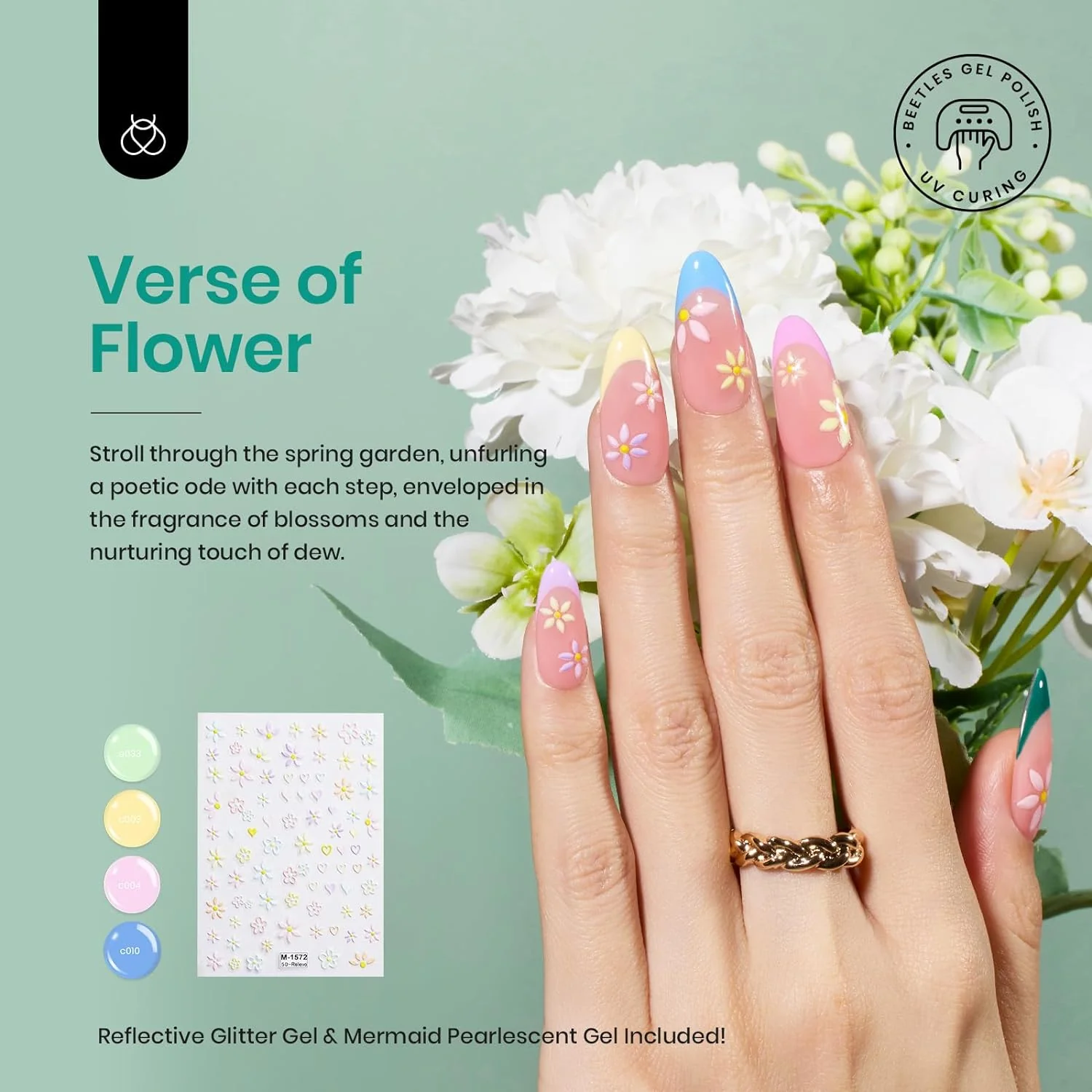 Verse of Flower | 36 Nail Gel Polish Colors Spring Nails with Base Top Coat and Gift Box- 5ml/Each Gel Colors - Image 3