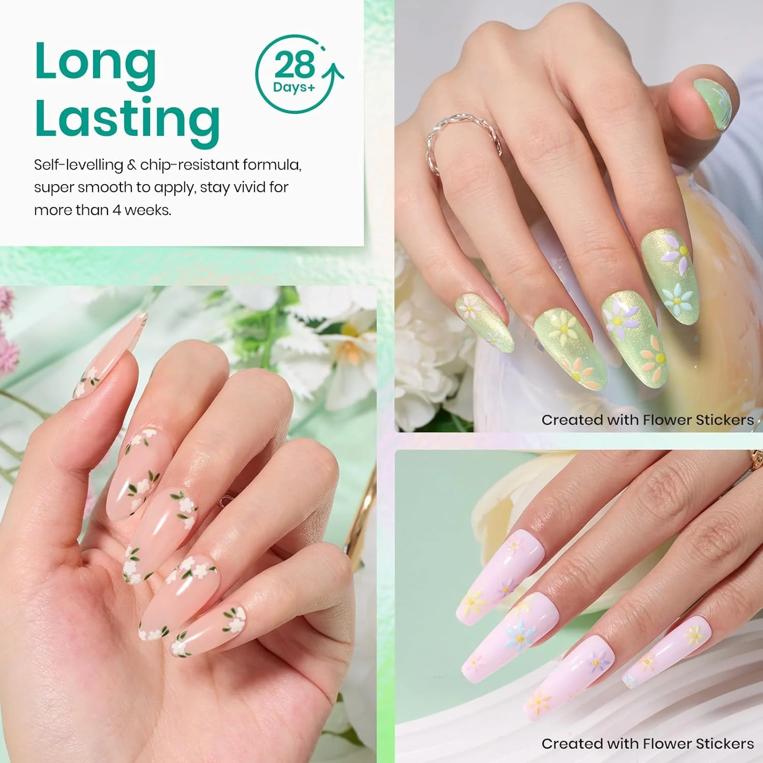 Verse of Flower | 36 Nail Gel Polish Colors Spring Nails with Base Top Coat and Gift Box- 5ml/Each Gel Colors - Image 5